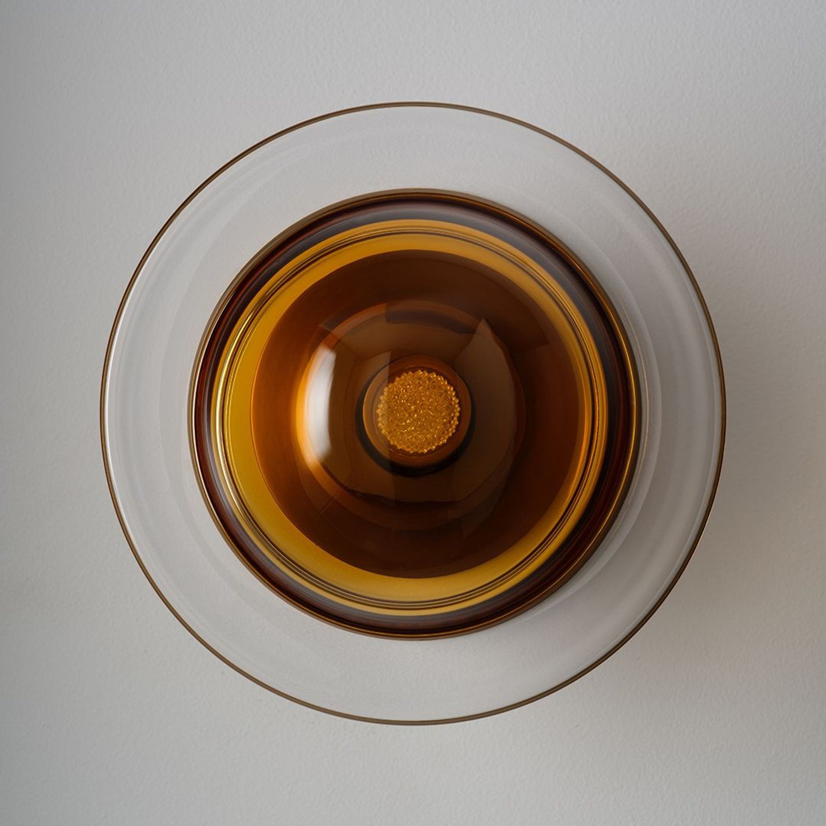 Aqua LED Glass Wall Light - 200mm in Aged Brass gallery detail image