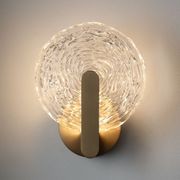 Goddess LED Glass Wall Light - 180mm in Aged Brass gallery detail image