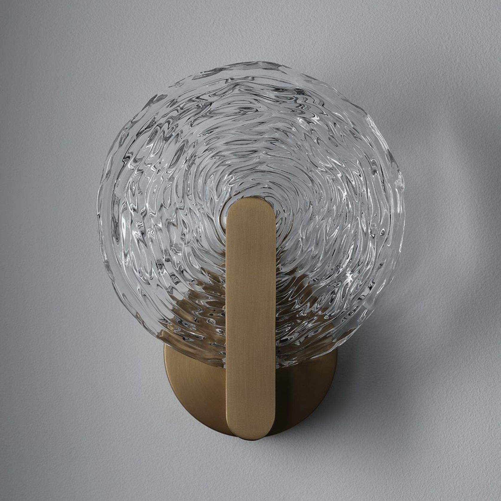 Goddess LED Glass Wall Light - 180mm in Aged Brass gallery detail image