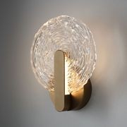 Goddess LED Glass Wall Light - 180mm in Aged Brass gallery detail image