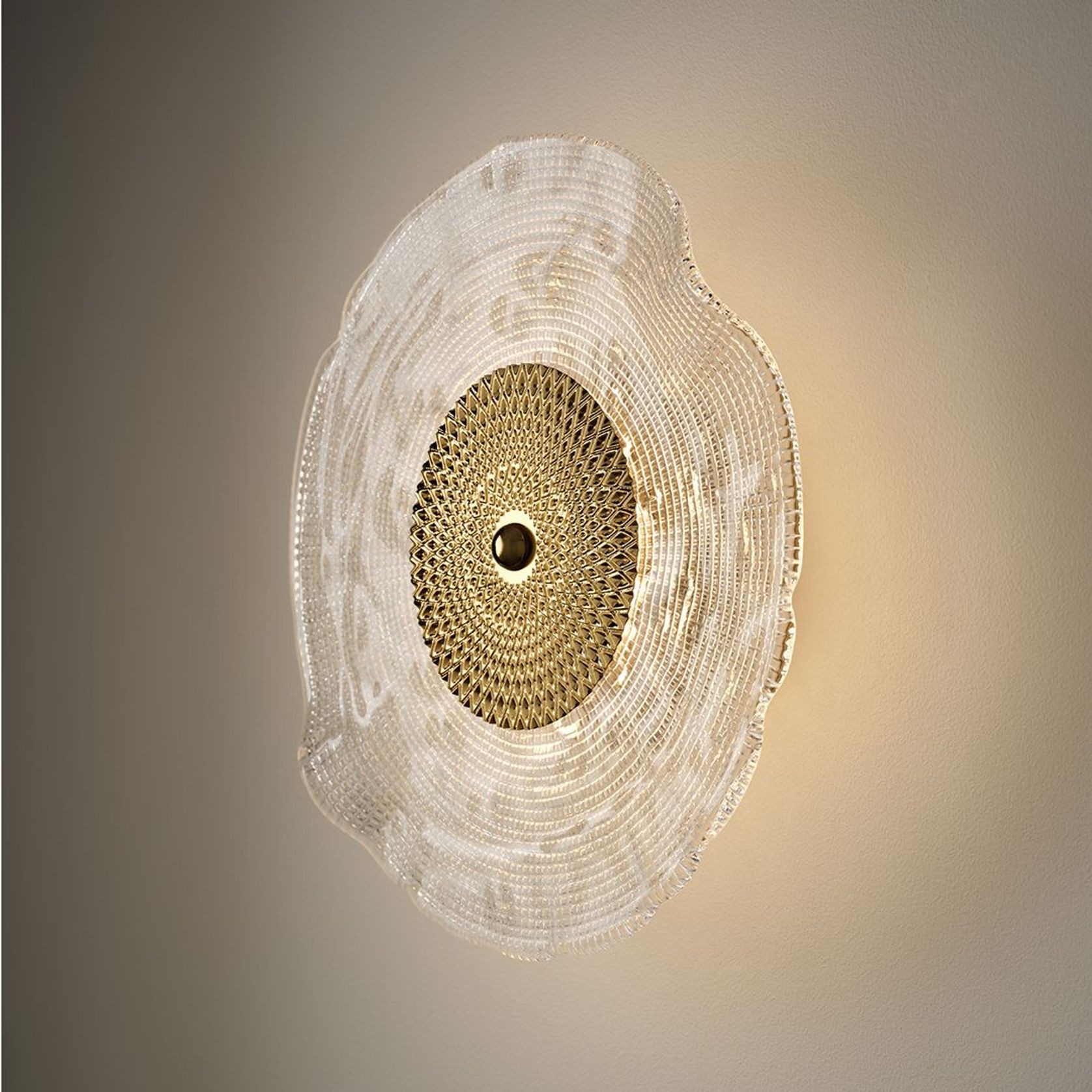 Movi LED Glass Wall Light in Gold gallery detail image