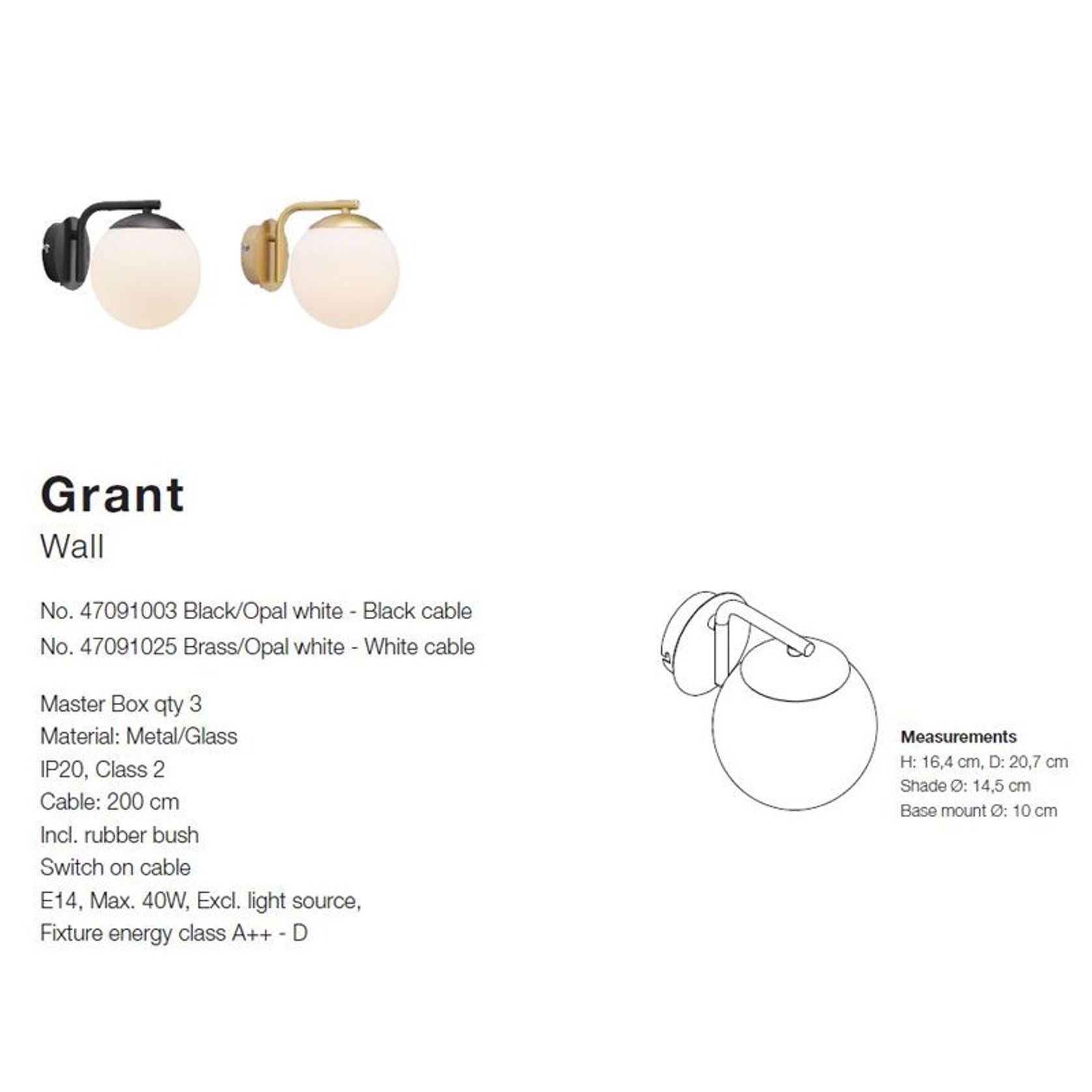 Grant | Wall Light gallery detail image