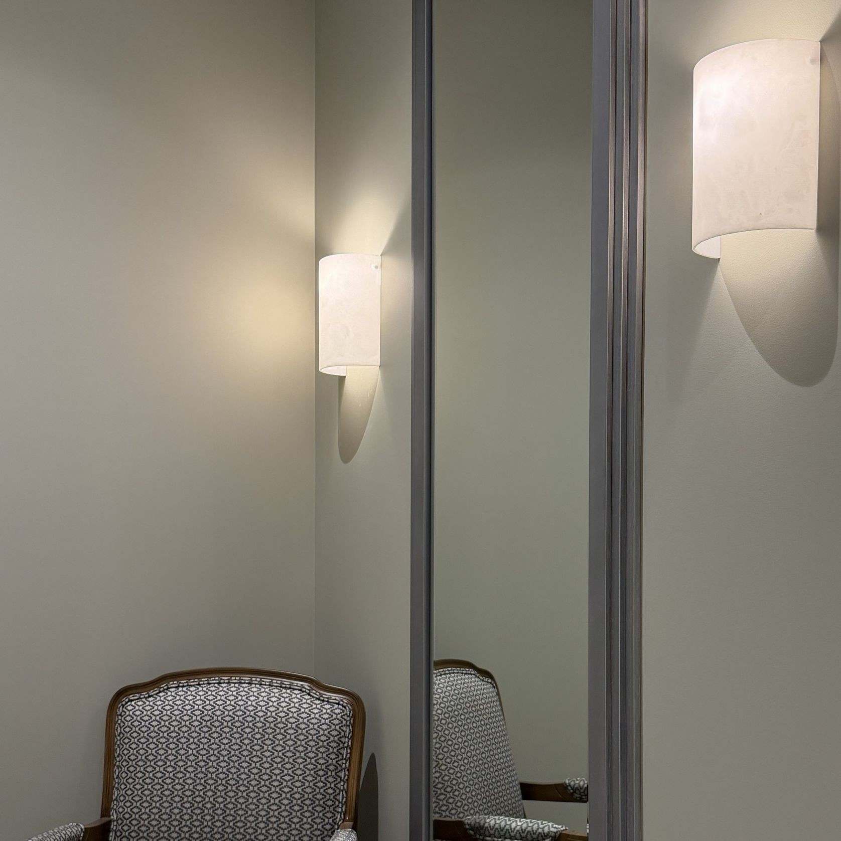 Alabaster 1 Light Curved Wall Light in Faux White gallery detail image