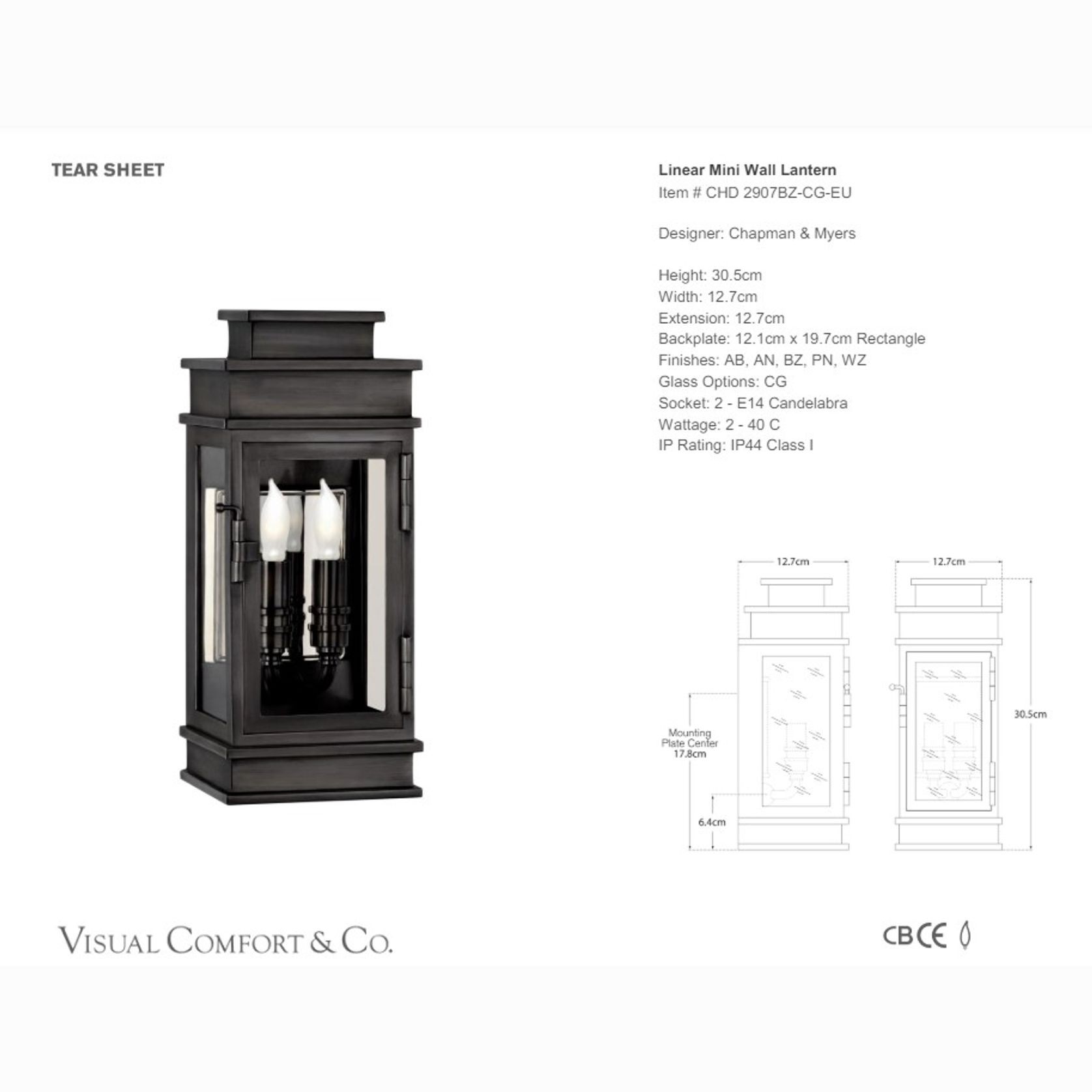 Linear Mini Wall Lantern gallery detail image