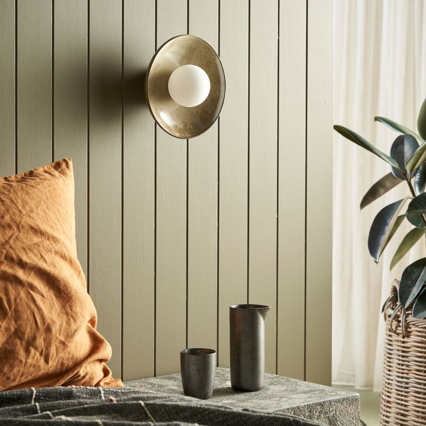 Ceramic Wall Dish Sconce Light gallery detail image