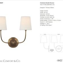 Thomas O'Brien Vendome Double Sconce gallery detail image
