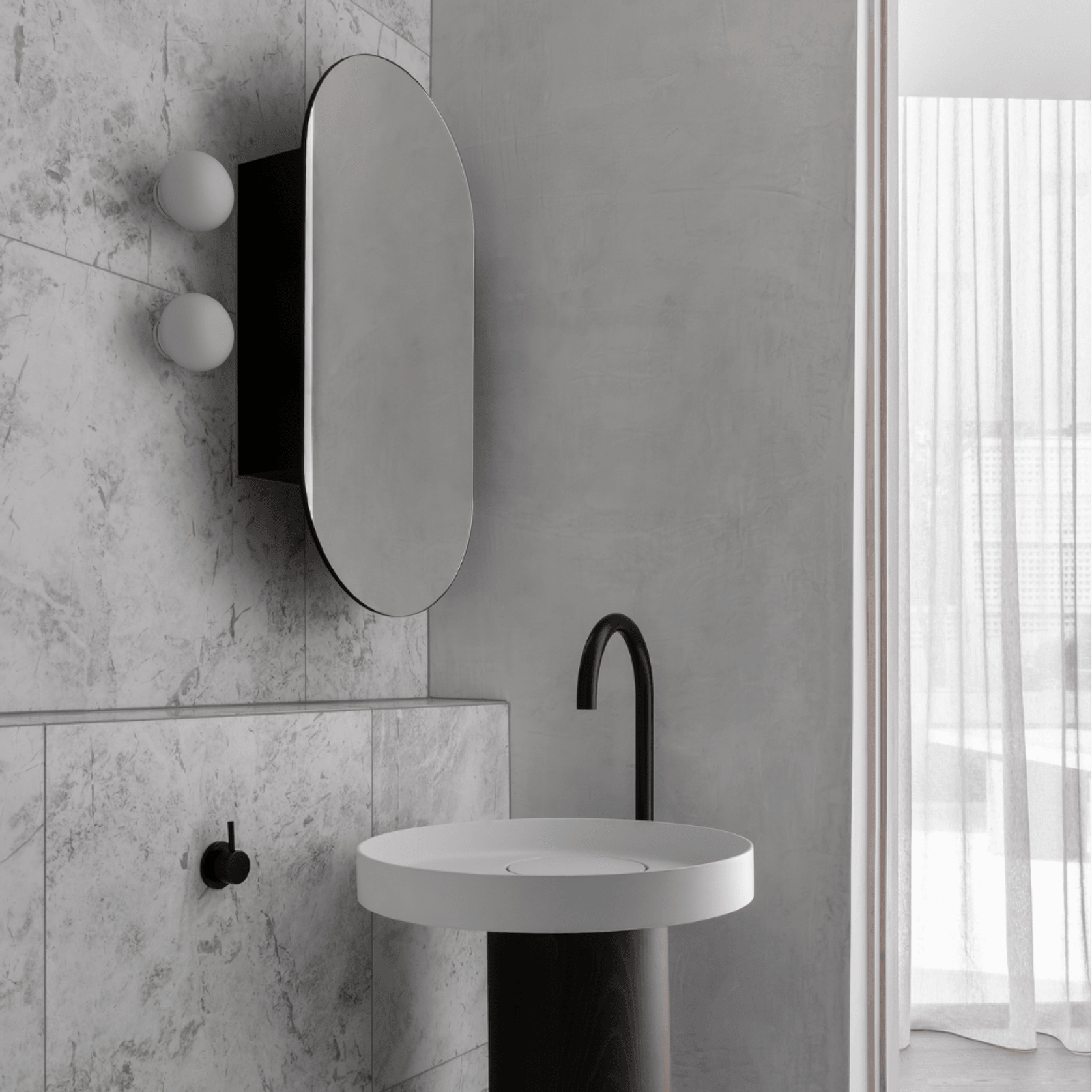 Bagno Opal Sphere Wall Light - 110mm in White gallery detail image