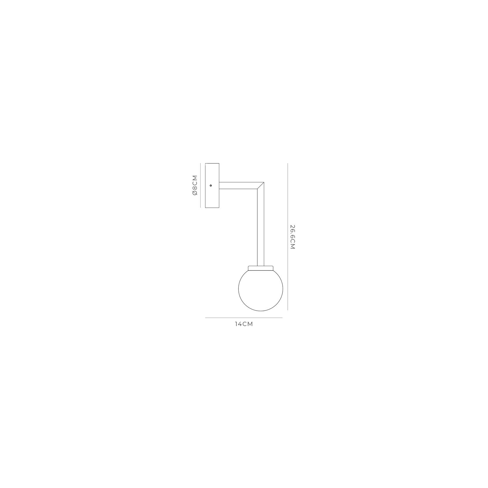 Orb Long Arm Wall Light gallery detail image
