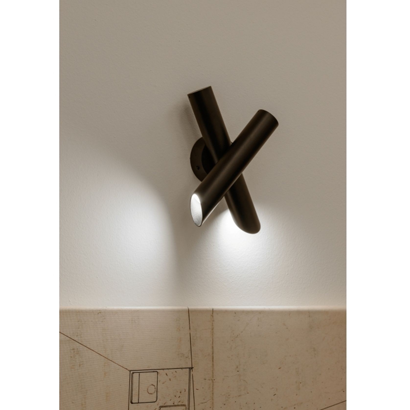 Tubes 2 Wall Light by Nemo Lighting gallery detail image