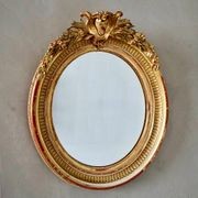 French Antique Gilded Oval Mirror gallery detail image