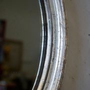 French Antique Silvered Oval Mirror gallery detail image