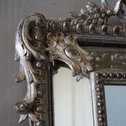Antique French Régence Silver Mirror gallery detail image