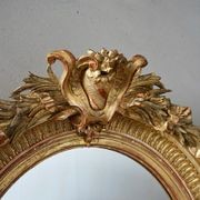 French Antique Gilded Oval Mirror gallery detail image