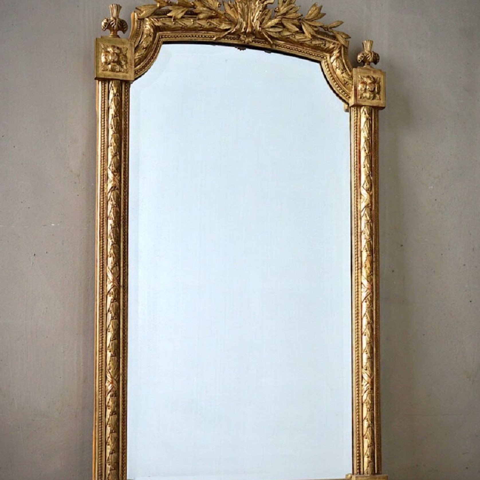 French Antique Louis XVI Gilded Mirror gallery detail image