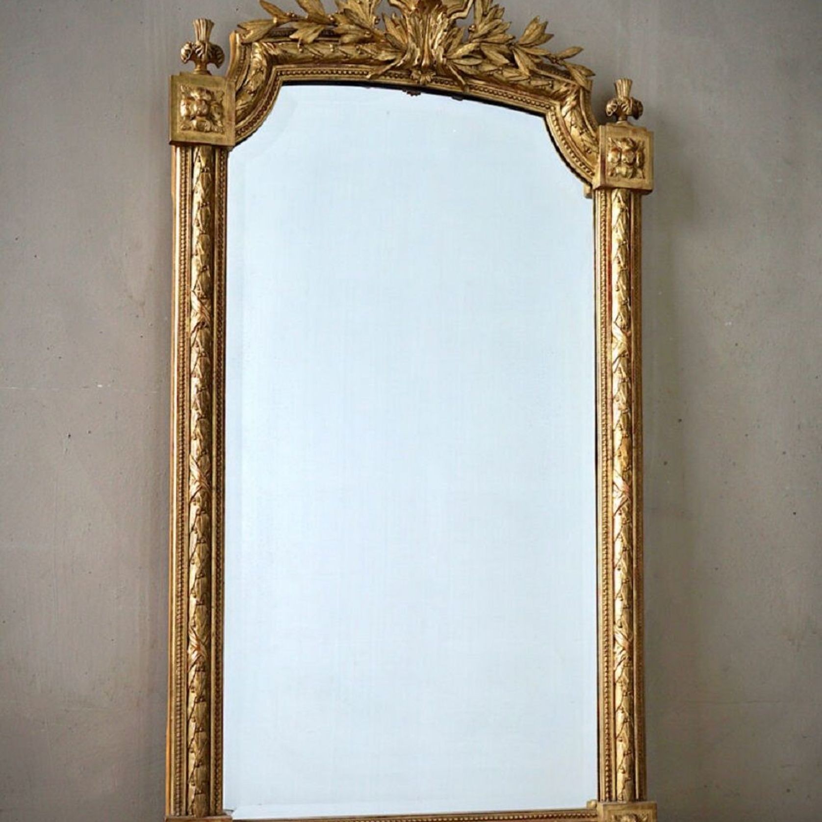 French Antique Louis XVI Gilded Mirror gallery detail image