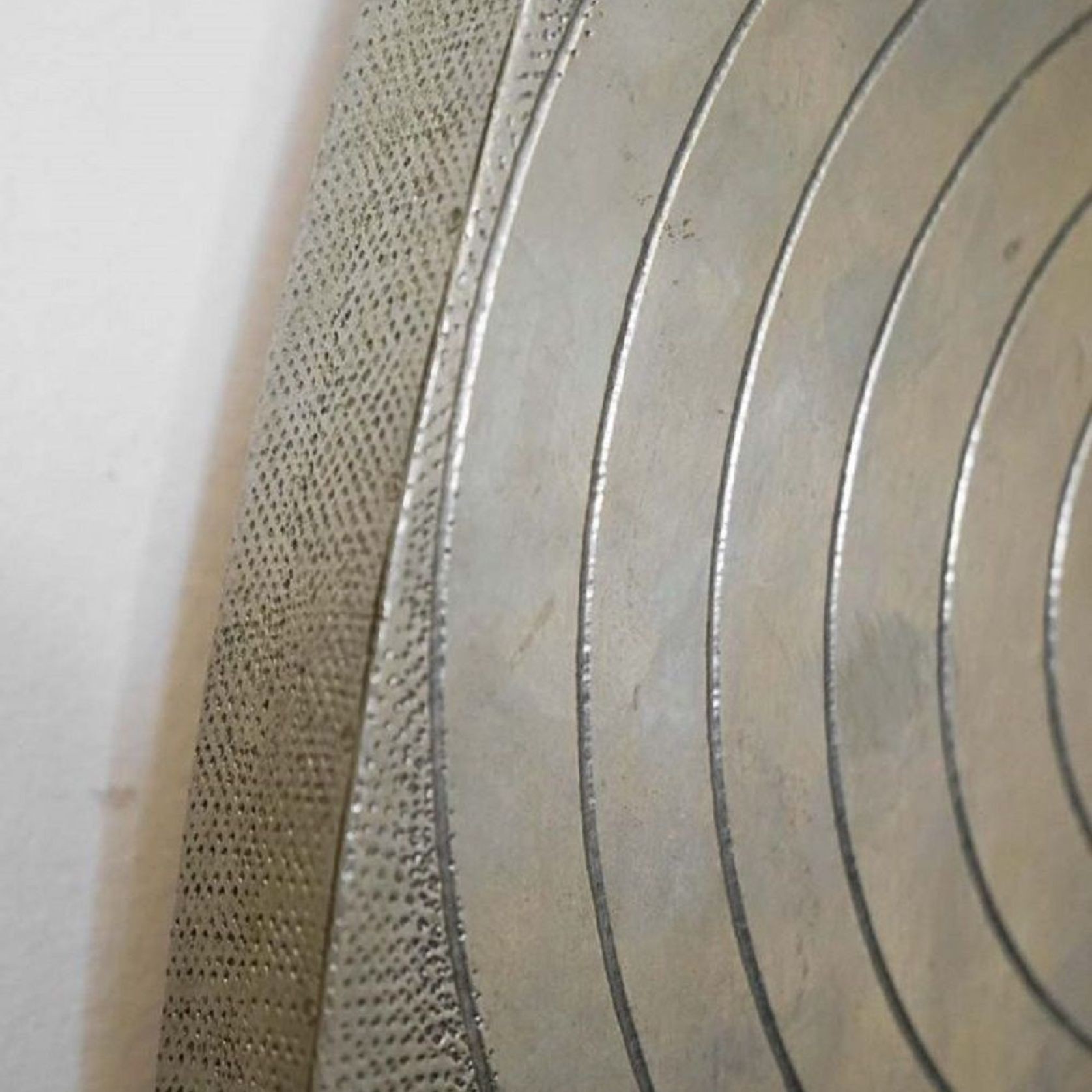 French Mid-Century Round Silver Mirror gallery detail image