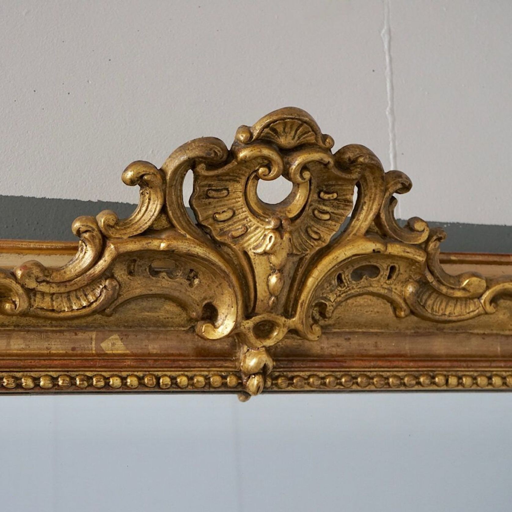 Antique French Régence Gilded Mirror gallery detail image
