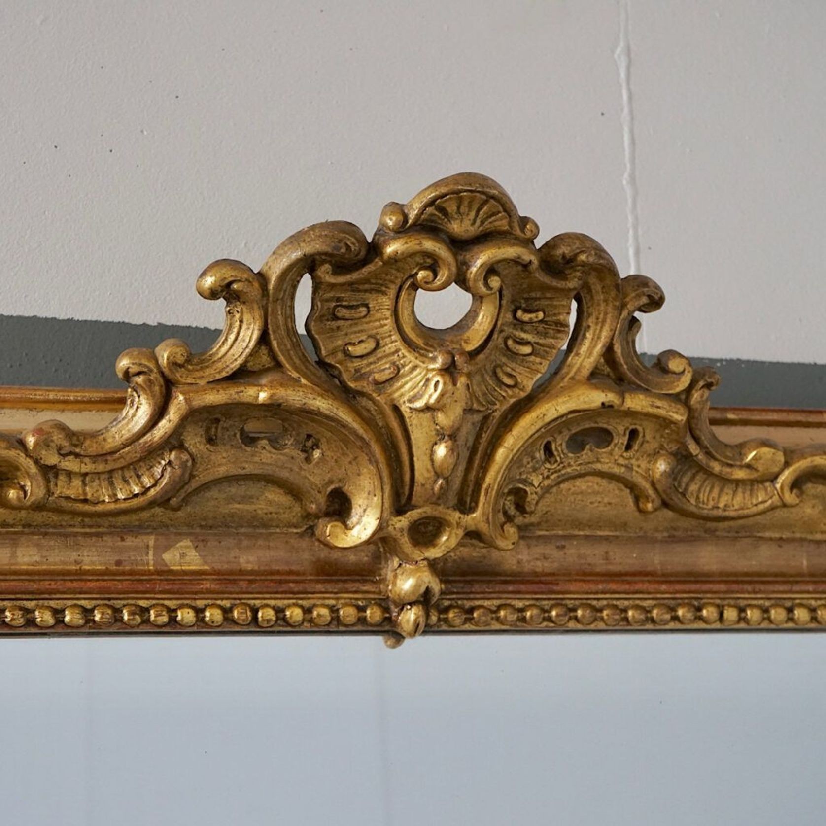 Antique French Régence Gilded Mirror gallery detail image