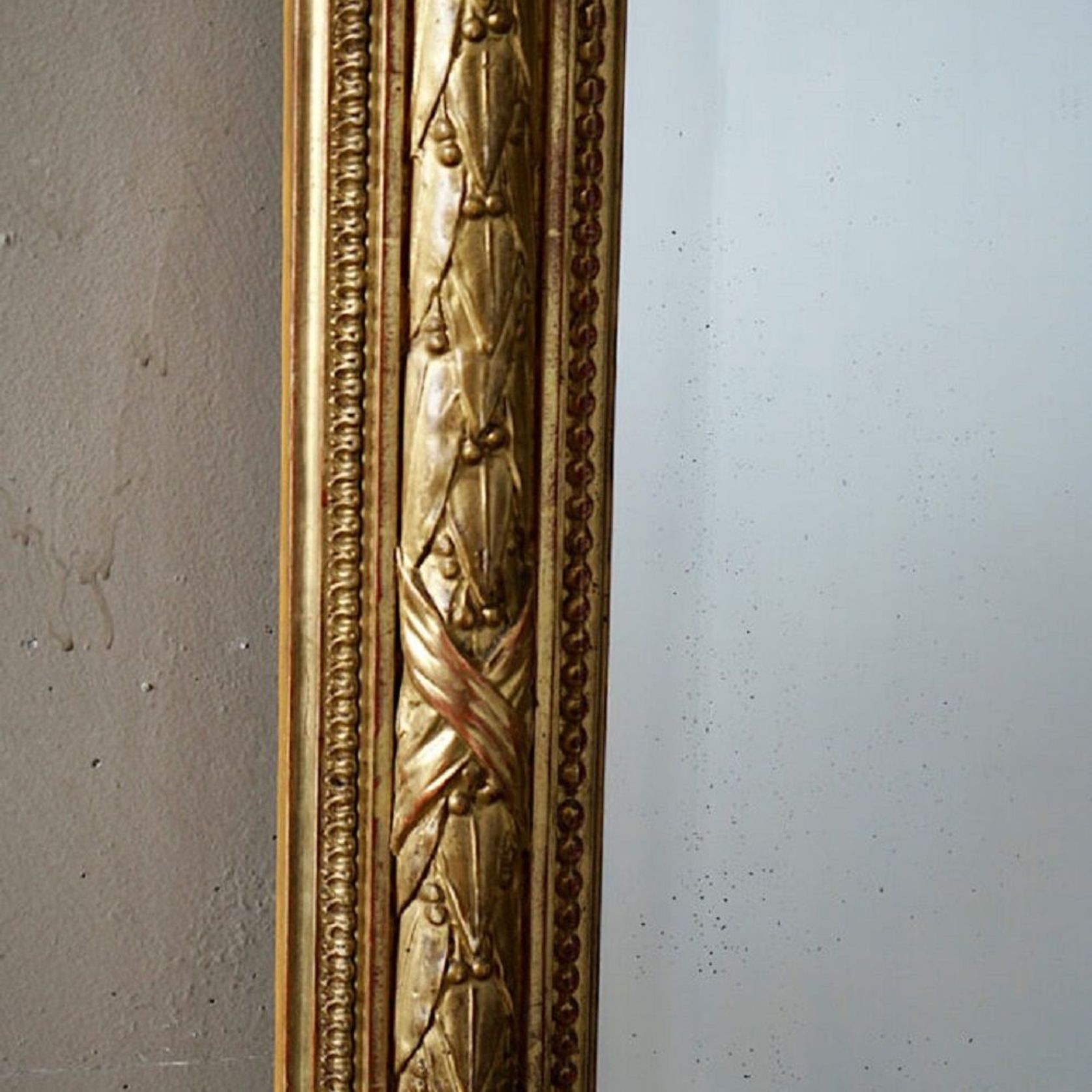 French Antique Louis XVI Gilded Mirror gallery detail image