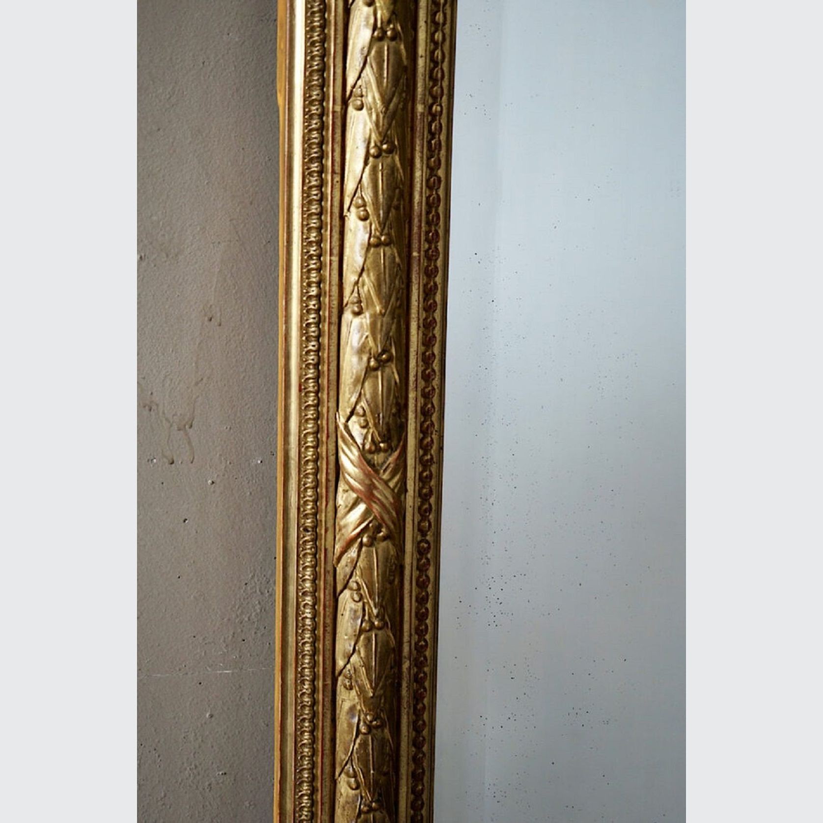 French Antique Louis XVI Gilded Mirror gallery detail image