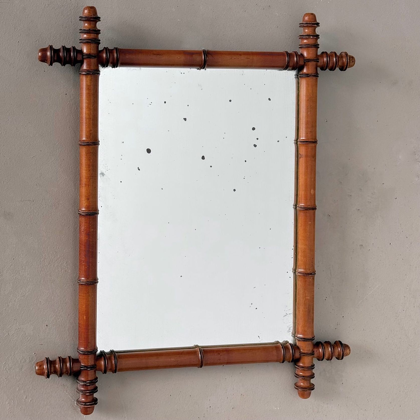 Antique French Faux-Bamboo Mirror gallery detail image