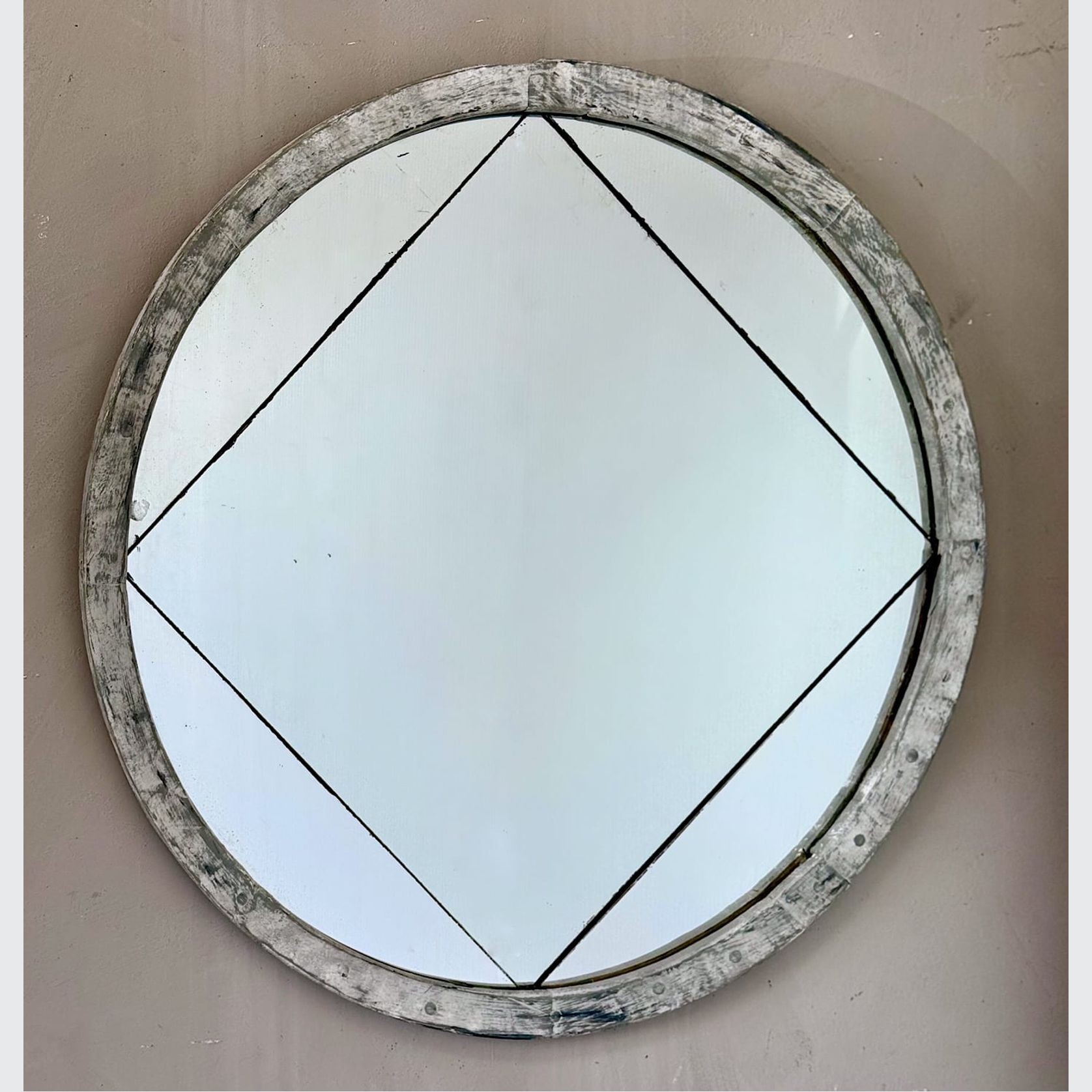 Round Painted French Mirror gallery detail image