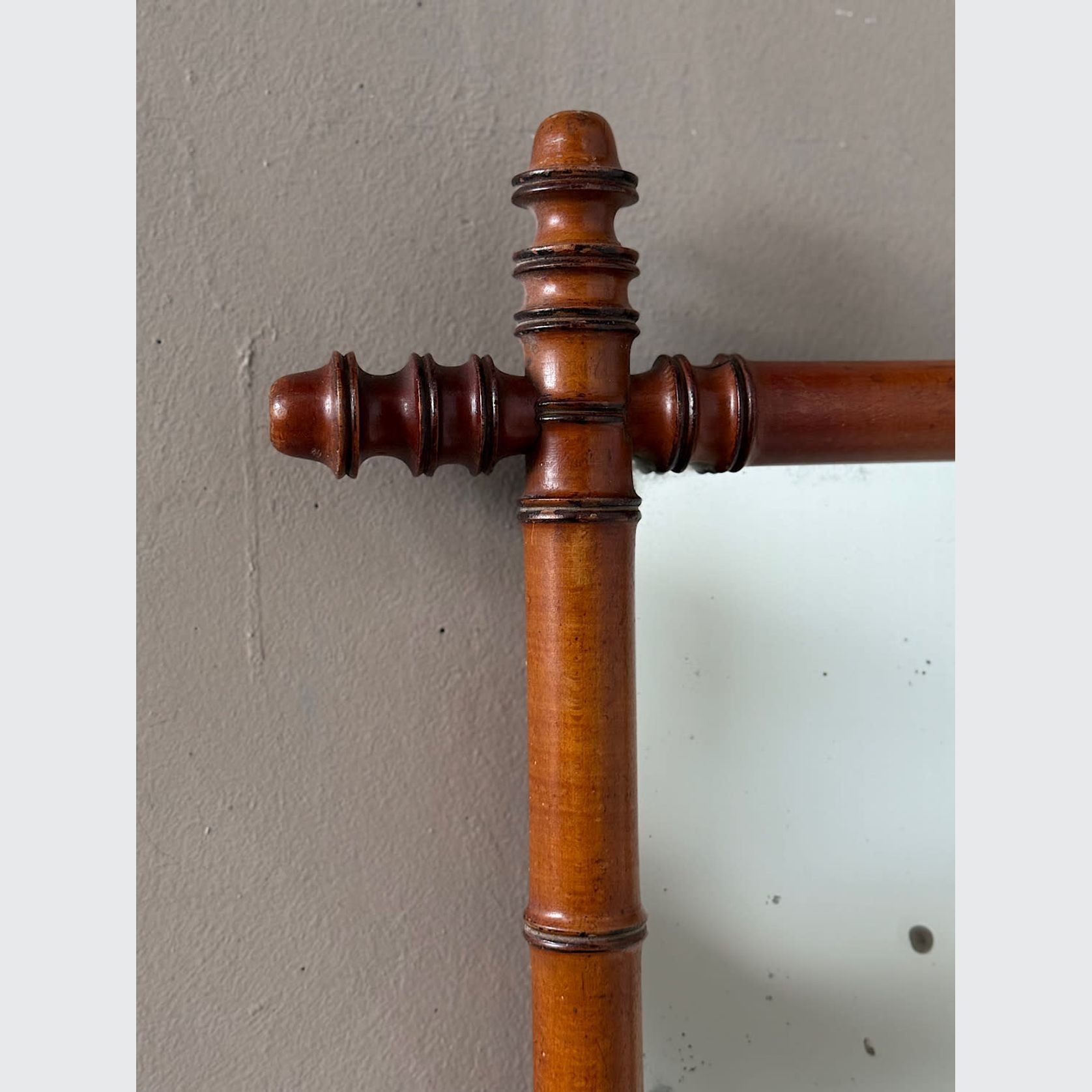 Antique French Faux-Bamboo Mirror gallery detail image