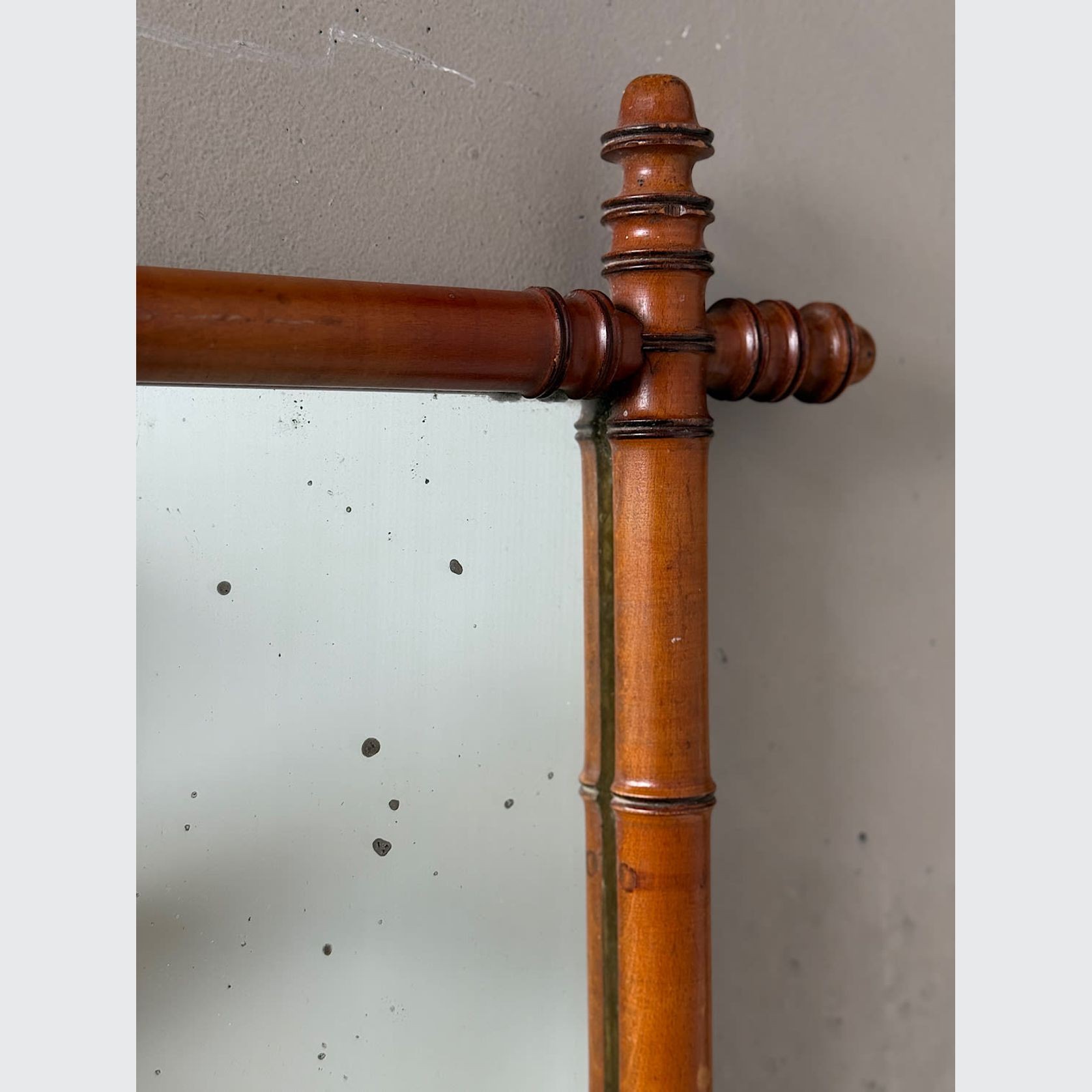 Antique French Faux-Bamboo Mirror gallery detail image