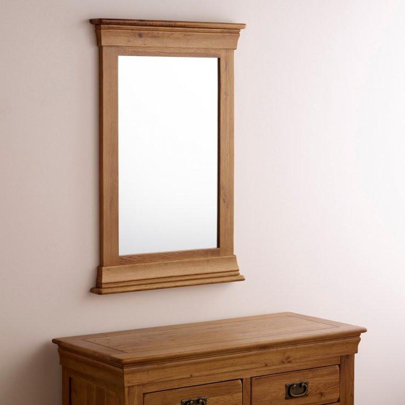 French Rustic Solid Oak Mirror gallery detail image