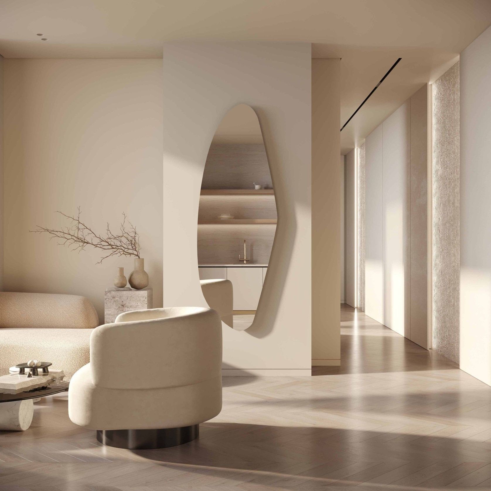 Lena Irregular Mirror | 1700 x 600 gallery detail image