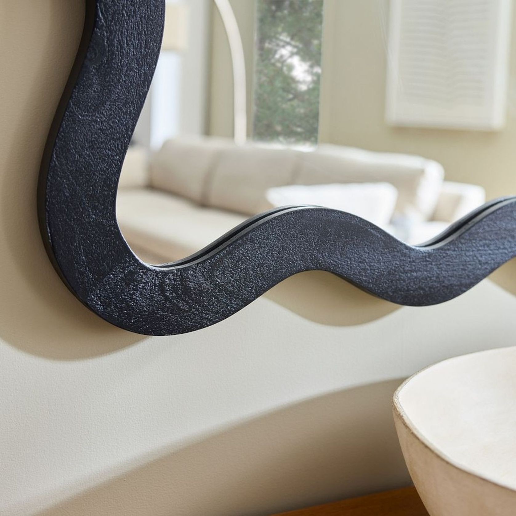 Wavy Wood Wall Mirror gallery detail image