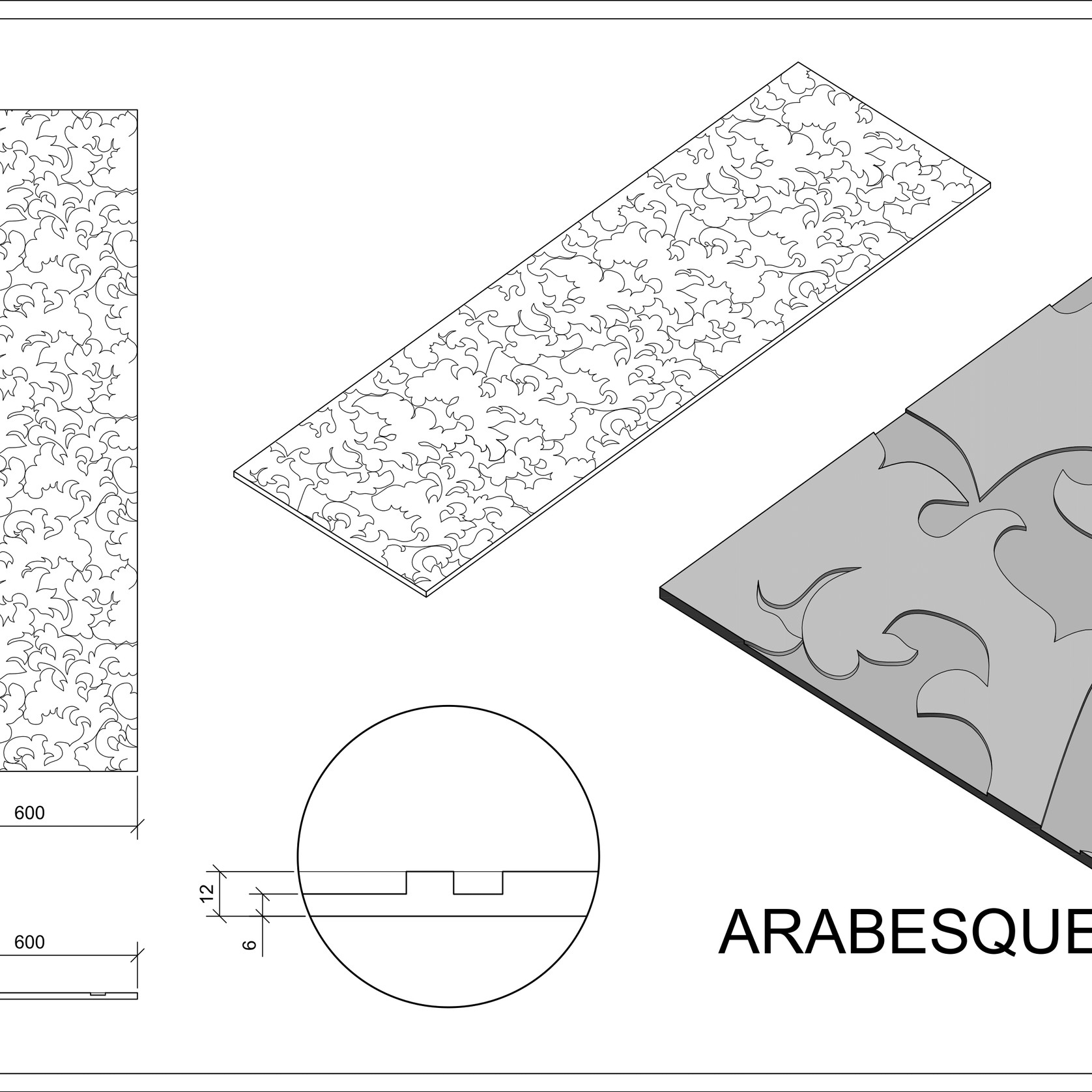 Roctex Arabesque 3D Wall Panel gallery detail image