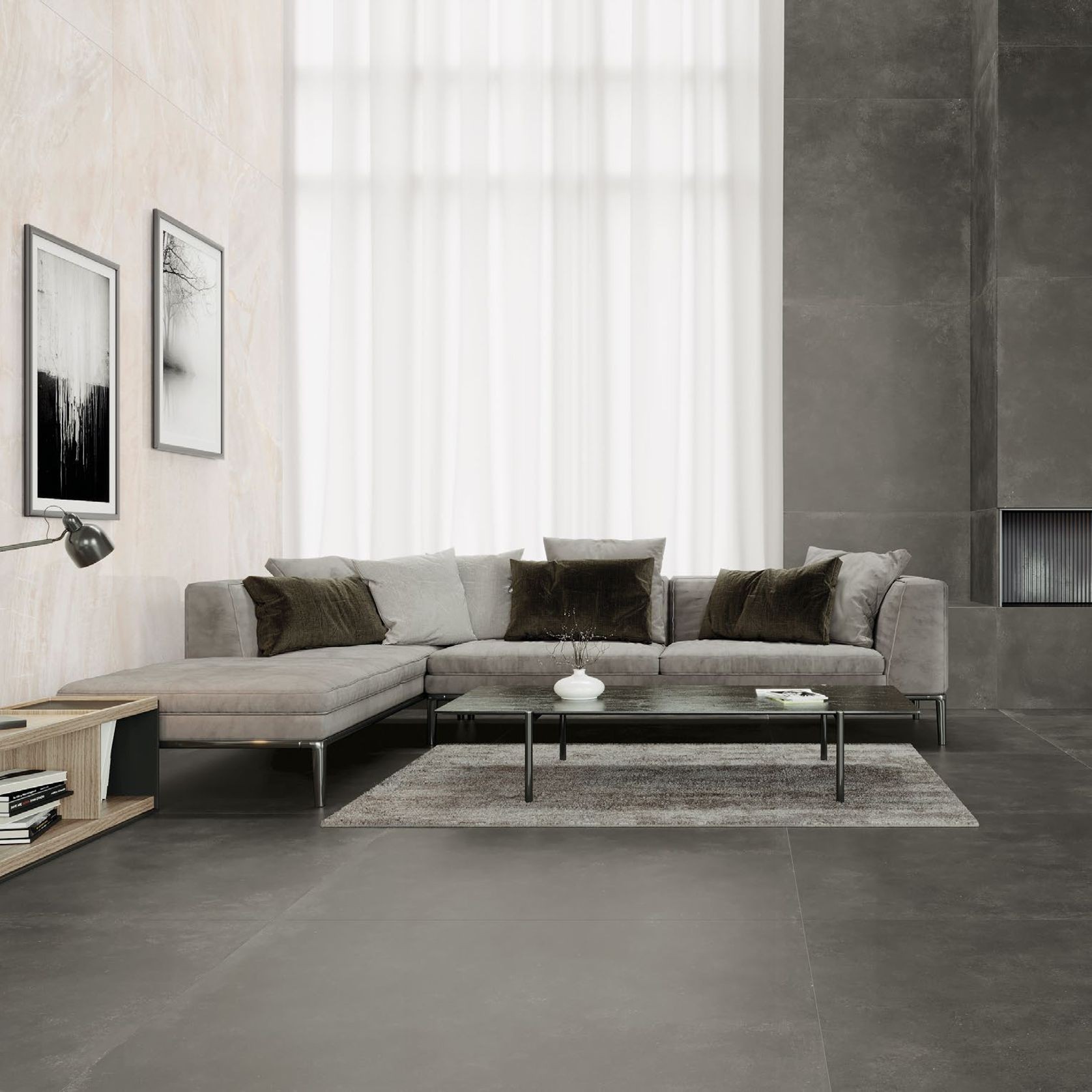 Modern Concrete Graphite | La Mania | Large Format Tiles gallery detail image