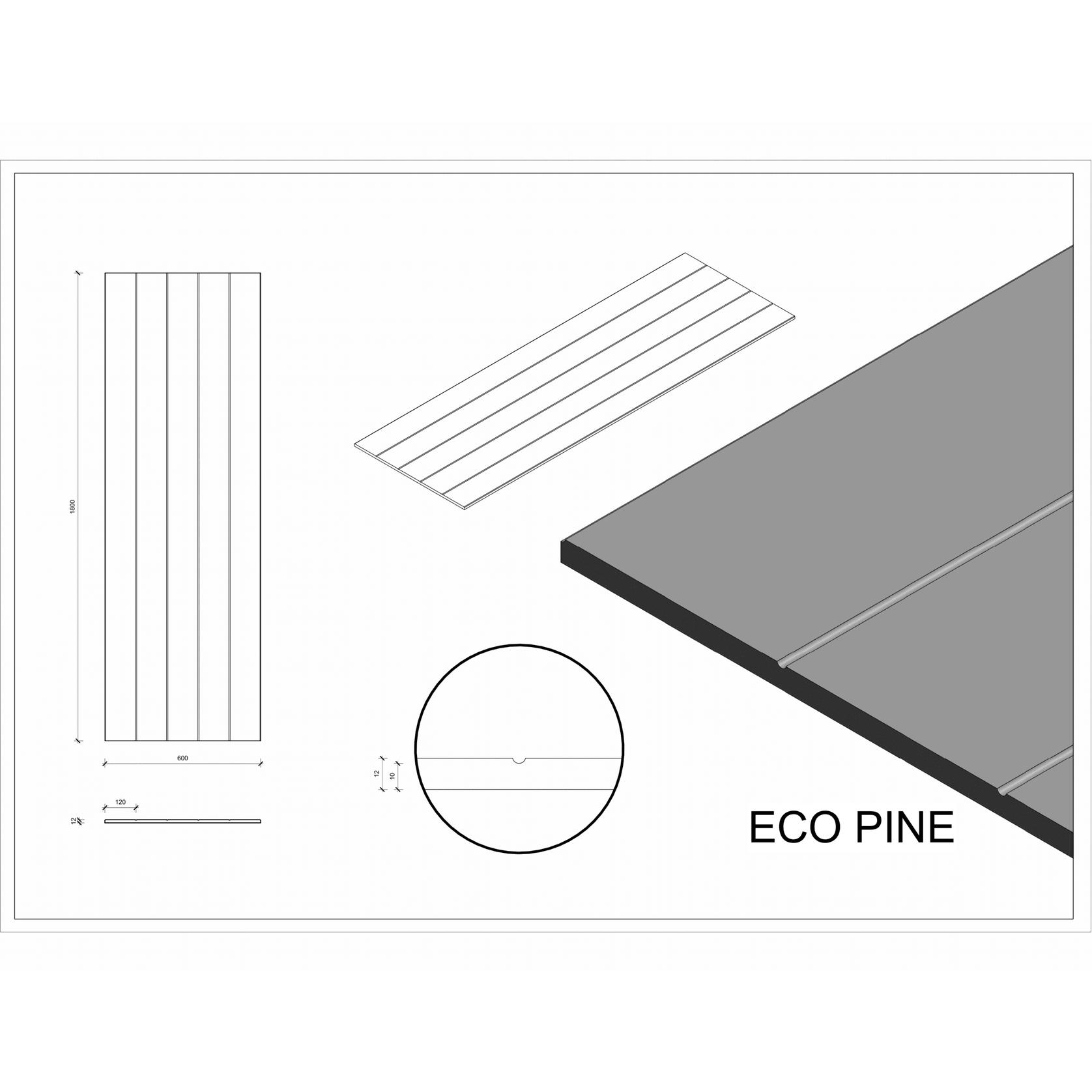 Roctex Eco Pine Decorative Wall Panel gallery detail image
