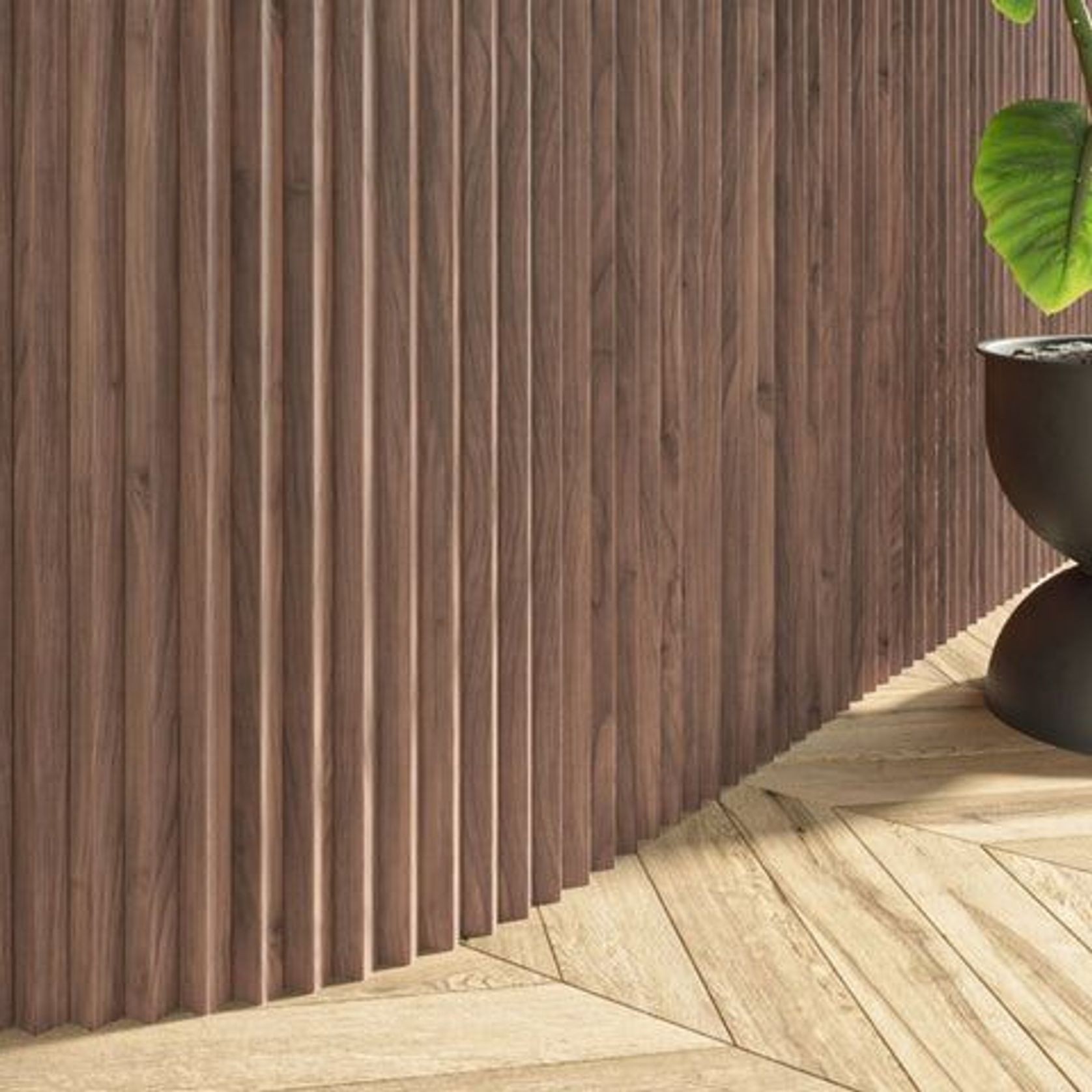 Linear Flex - Peaks - Black Walnut Wall Panelling gallery detail image