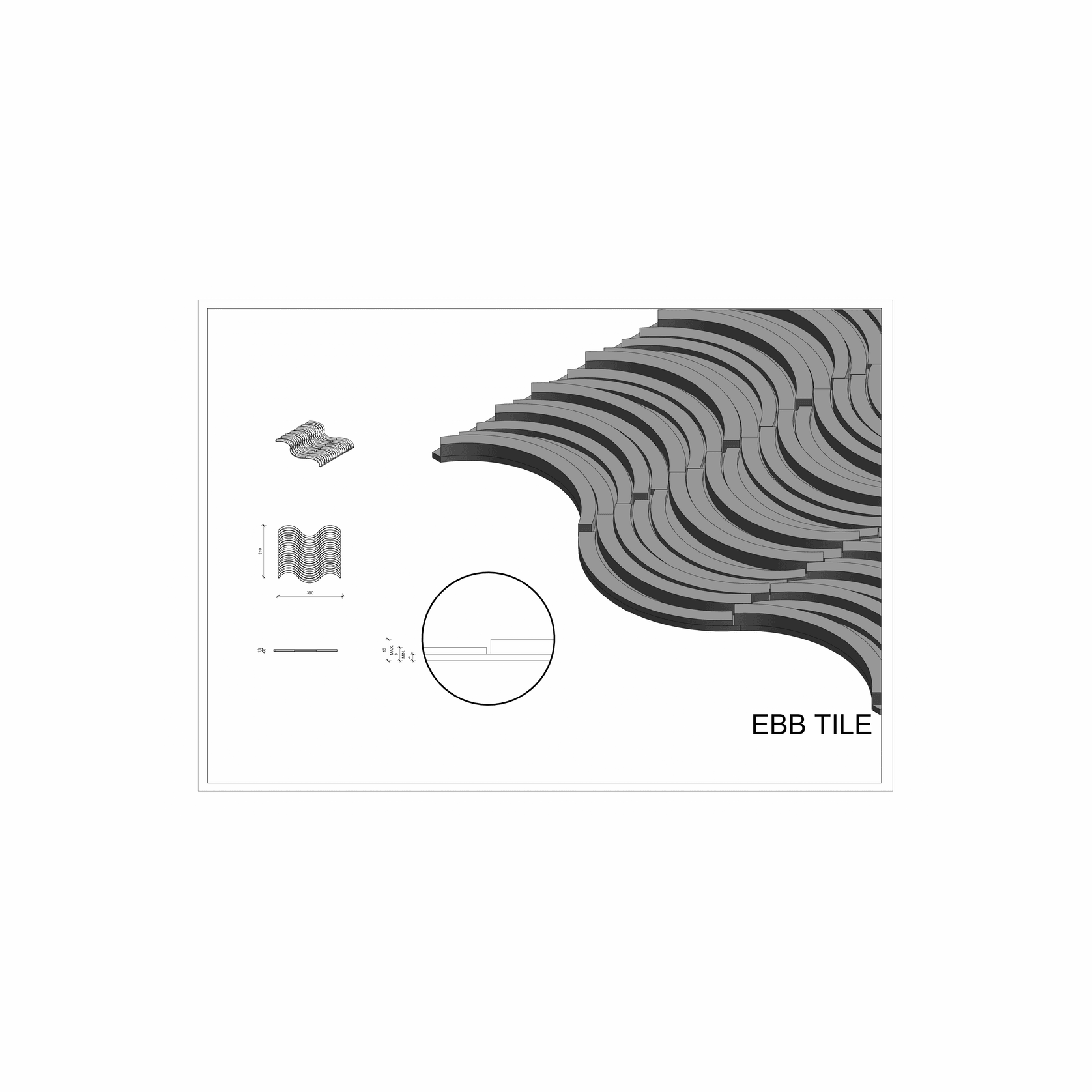 Roctex EBB Tile 3D Wall Panel gallery detail image