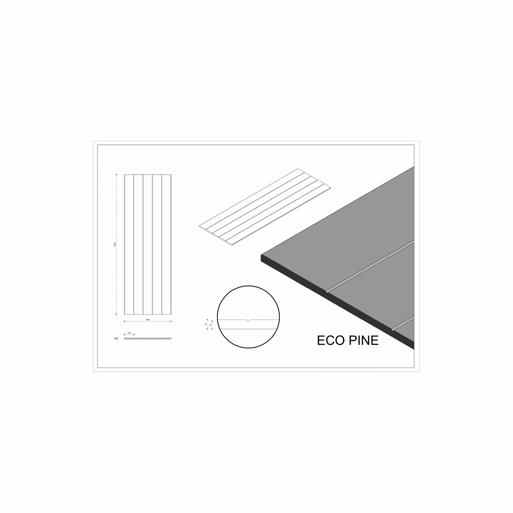 Roctex Eco Pine Decorative Wall Panel gallery detail image