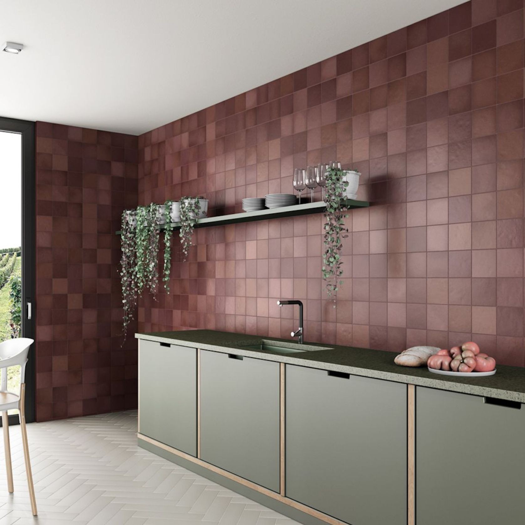 Margot Burgundy Matt 132x132x10mm gallery detail image
