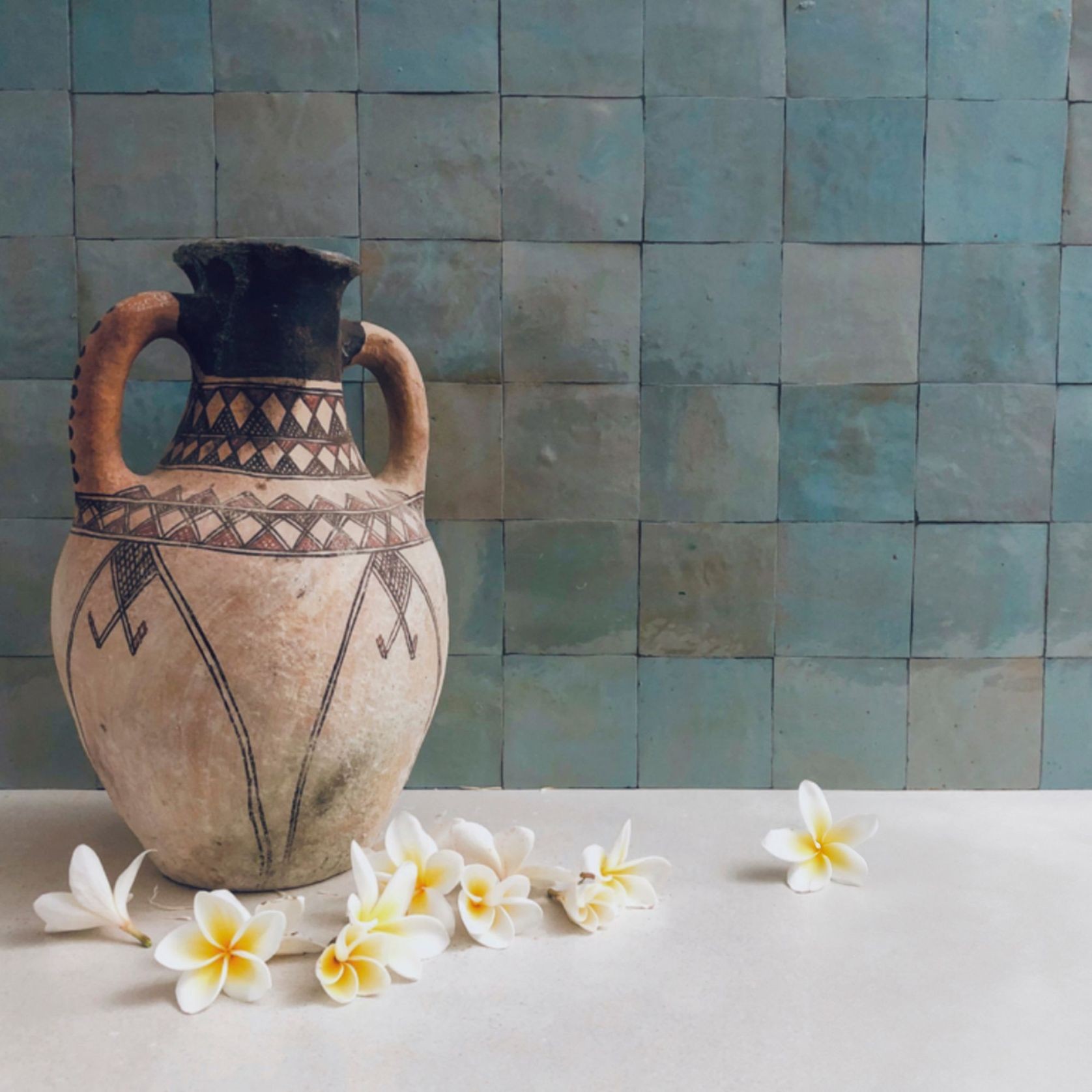 Moroccan Zelige Aquamarine Terracotta 100x100x13mm gallery detail image