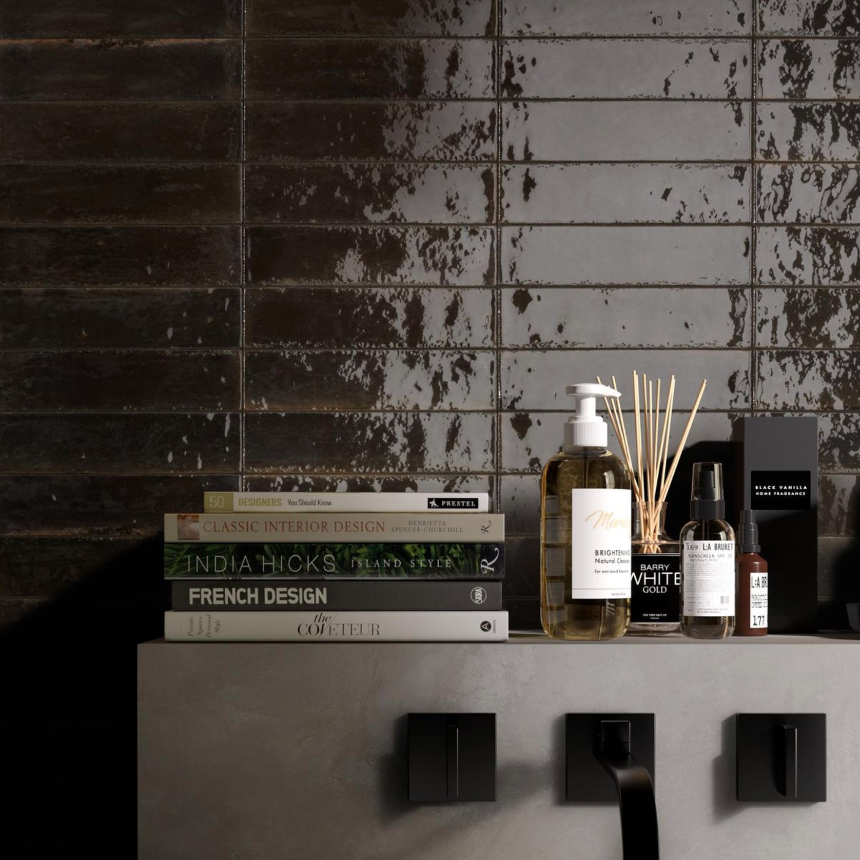 Arendal Black Gloss 240x60x10mm gallery detail image