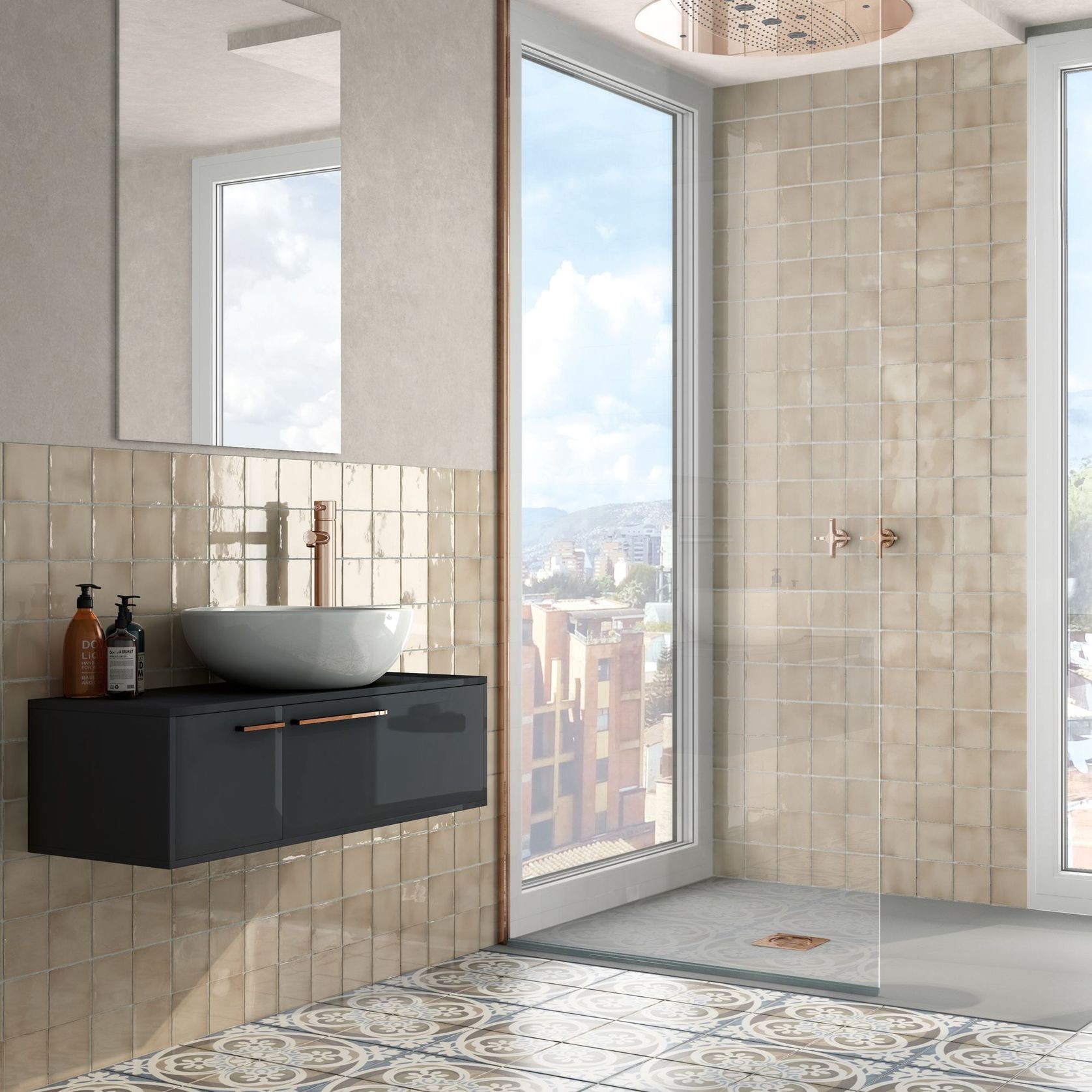 Marlowe Beige Gloss Wall Tile 100x100x10mm gallery detail image