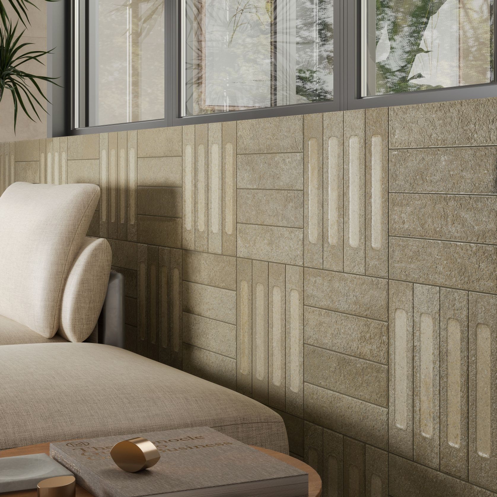 Cinder Brick Basil 3D | Perini Tiles gallery detail image