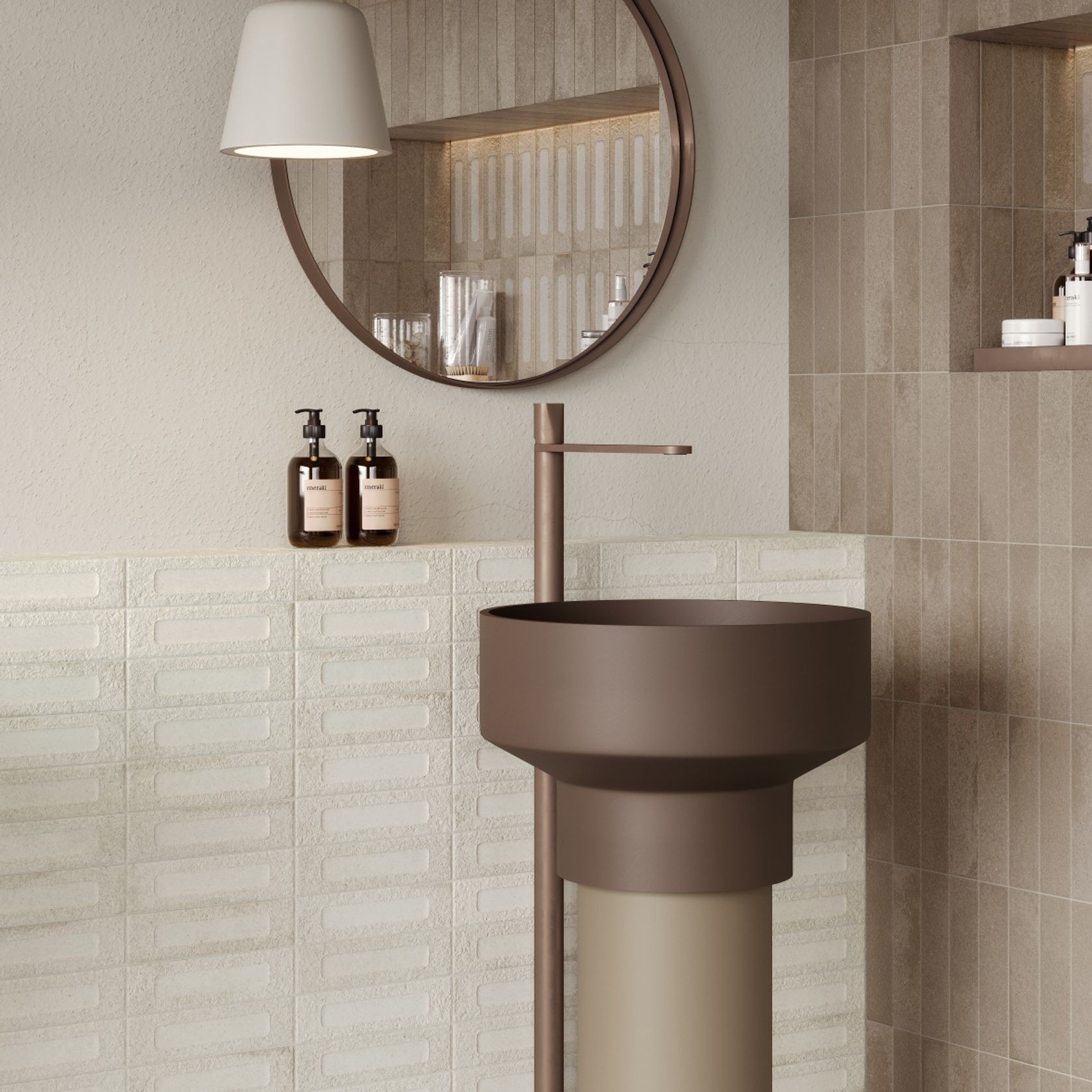 Cinder Brick Salt 3D | Perini Tiles gallery detail image