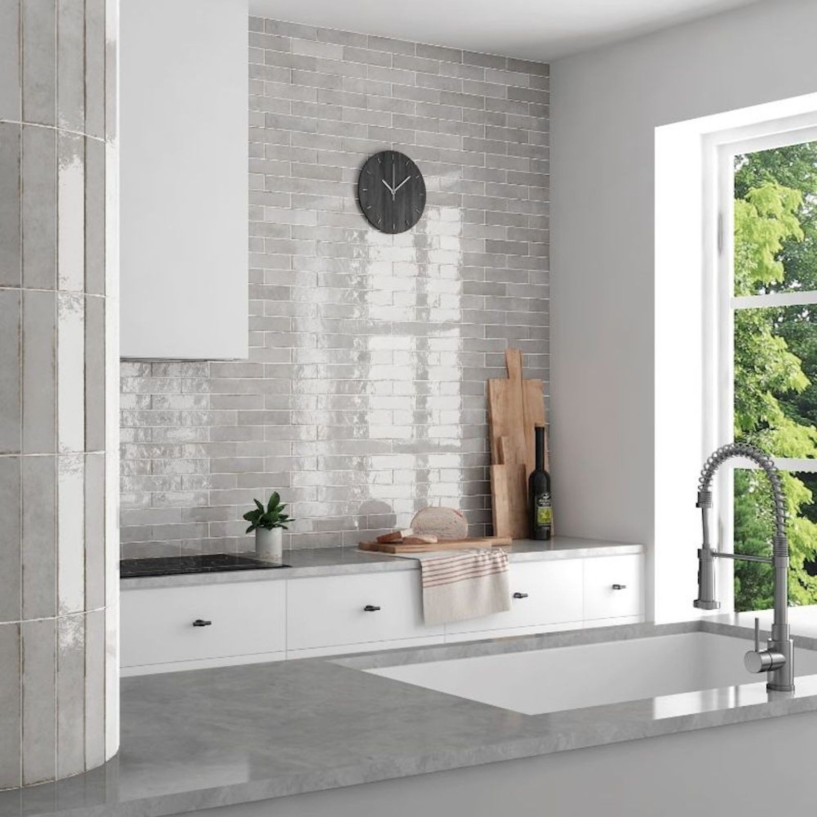 Tremain Grey Whisper Gloss Subway 246x60mm gallery detail image