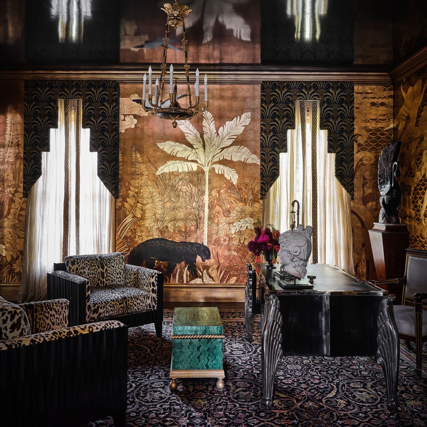 De Gournay Deco Dawn | Wallpaper gallery detail image