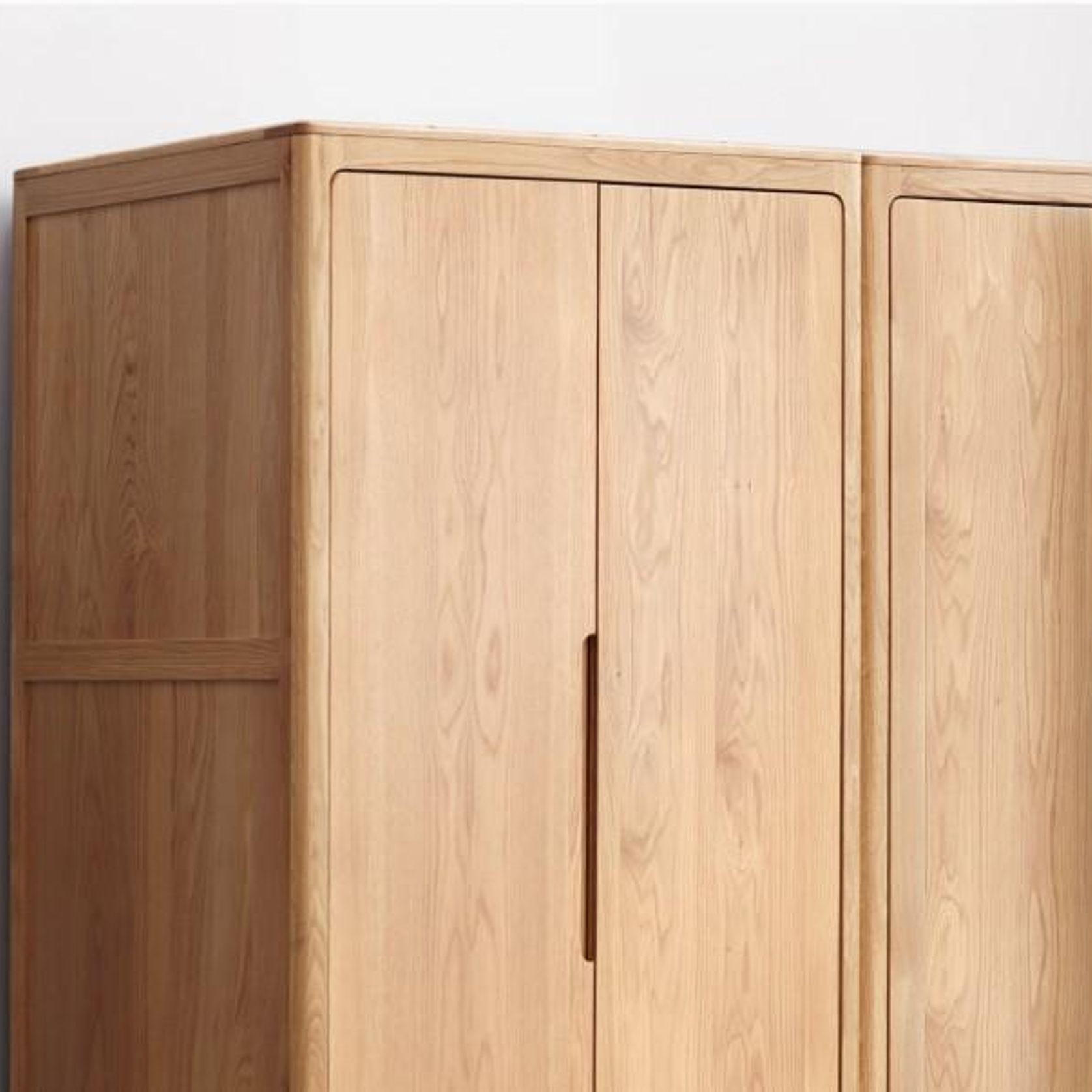 Seattle Natural Solid Oak Double Wardrobe gallery detail image