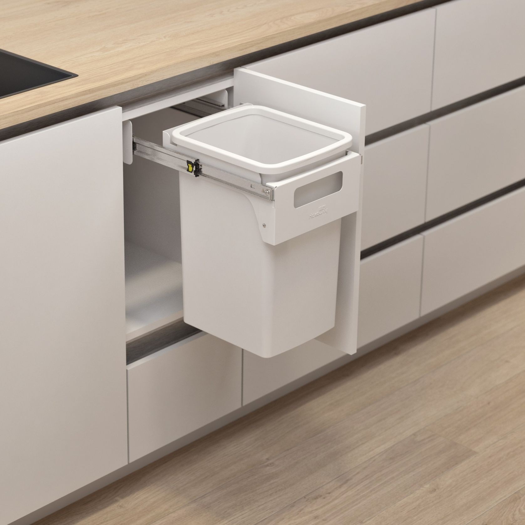 Hideaway Compact Bin 1 x 20L Bucket | Handle Pull gallery detail image