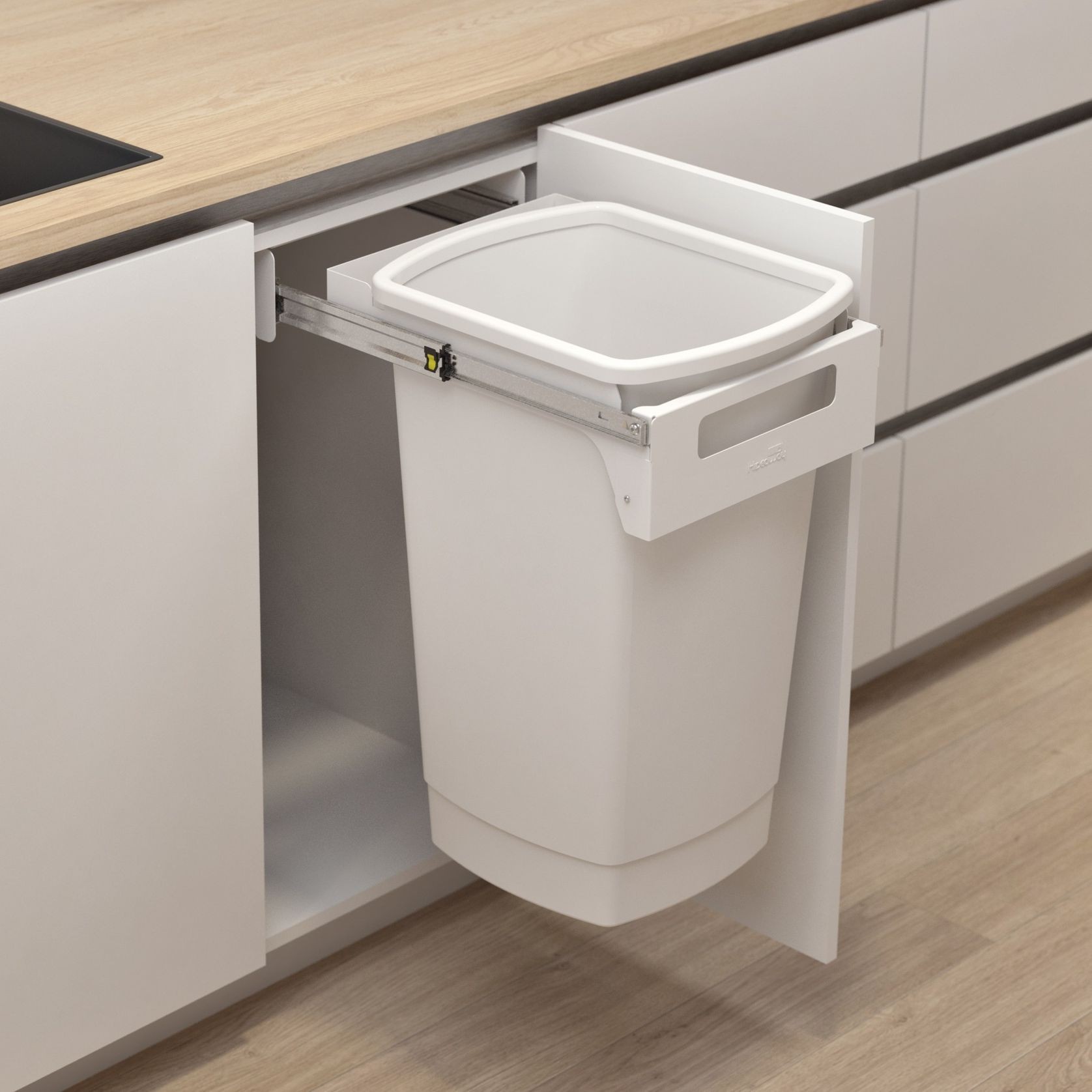Hideaway Compact Bin 1 x 50L Bucket | Handle Pull gallery detail image