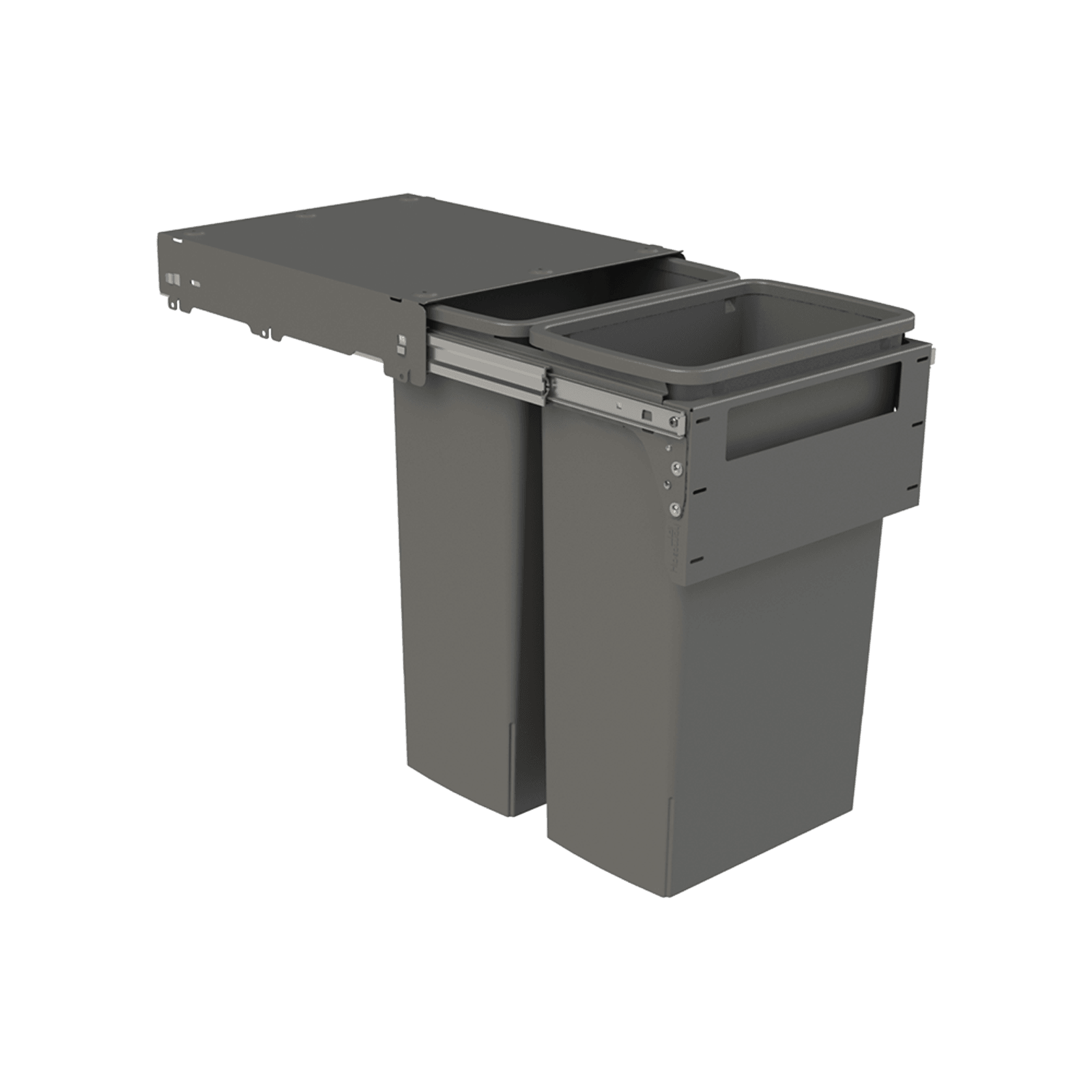 Hideaway Compact 2 x 40L Buckets | Door Pull | Cinder gallery detail image