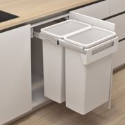Hideaway Compact 2 x 40L Buckets | Handle Pull | White gallery detail image